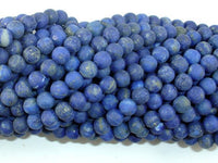 Matte Natural Lapis Lazuli Beads , 6mm Round Beads-RainbowBeads