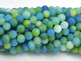 Matte Jade - Green & Blue, 6mm Round-Rainbow Beads