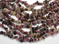 Watermelon Tourmaline, 4mm - 9mm Chips Beads, 33 Inch-RainbowBeads