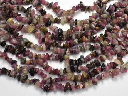 Watermelon Tourmaline, 4mm - 9mm Chips Beads, 33 Inch-RainbowBeads