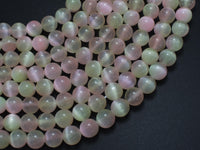 Selenite - Peach & Yellow, 8mm (8.5mm)-Rainbow Beads