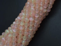 Selenite - Peach & Yellow, 6mm (6.5mm)-Rainbow Beads