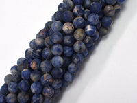 Matte Sodalite Beads, 8mm, Round Beads-Rainbow Beads