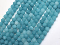 Matte Jade - Blue, 6mm Round-Rainbow Beads