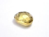 Crystal Glass 22x27mm Faceted Free Form Pendant, Yellow, 1piece-Rainbow Beads