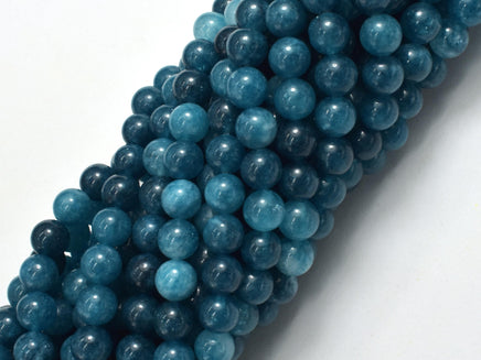 Jade - Blue, 6mm Round-Rainbow Beads