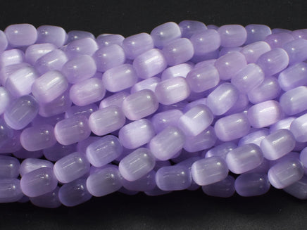 Selenite, Gypsum, Purple, 6x9mm Tube-Rainbow Beads