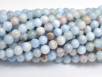 Jade - Light Blue, 4mm Round-Rainbow Beads