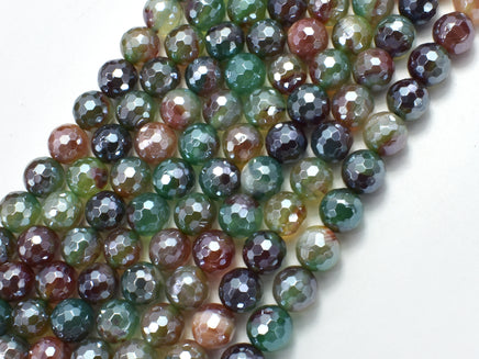 Mystic Coated Rainbow Agate, 8mm Faceted Round-Rainbow Beads