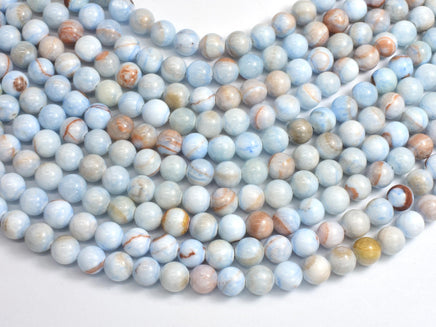Jade - Light Blue, 8mm Round-Rainbow Beads
