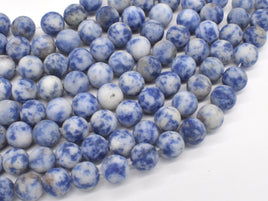 Matte Blue Spot Jasper, 8mm (8.5mm) Round-RainbowBeads