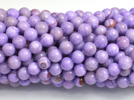 Jade - Purple, 6mm Round-Rainbow Beads