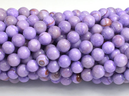 Jade - Purple, 6mm Round-Rainbow Beads