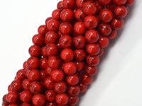 Red Howlite Beads, 8mm Round Beads