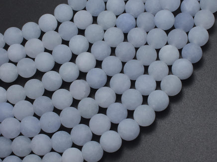 Matte Jade - Light Blue, 8mm Round-Rainbow Beads