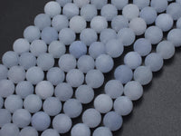 Matte Jade - Light Blue, 8mm Round-Rainbow Beads