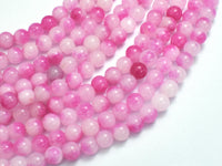 Jade - Pink & White, 6mm Round