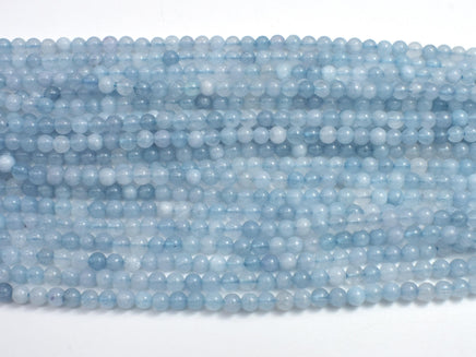 Jade - Aquamarine, 4mm (4.5mm), Round-Rainbow Beads