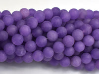 Matte Jade - Purple, 8mm Round-Rainbow Beads