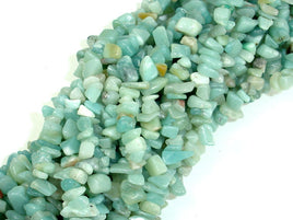 Amazonite Beads, 4mm - 9mm Chips Beads, 32 Inch, Long full strand