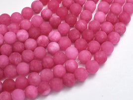 Matte Jade - Pink, 8mm Round-Rainbow Beads