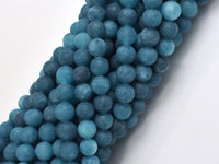 Matte Jade - Blue, 6mm Round-Rainbow Beads
