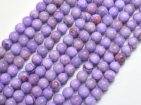 Jade - Purple, 6mm Round-Rainbow Beads