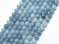Sponge Quartz Beads-Aqua, 8mm Round Beads