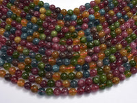 Jade - Tourmaline Color, 6mm Round-Rainbow Beads