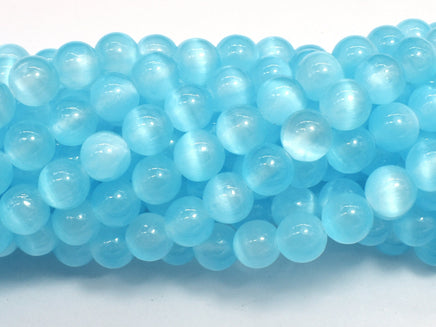 Selenite - Blue, 8mm (8.5mm) Round-RainbowBeads