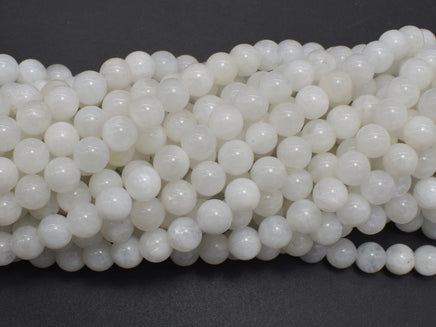 White Rainbow Moonstone 6mm Round Beads-RainbowBeads