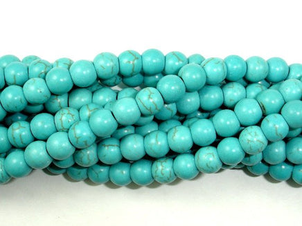 Howlite Turquoise Beads, Round, 6mm-RainbowBeads