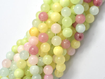 Jade - Multi Color, 8mm (8.5mm) Round-Rainbow Beads