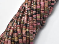 Rhodonite, Approx. 2x4mm, Heishi Disc-Rainbow Beads