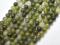 Green Line Quartz Beads, 8mm, Round-RainbowBeads