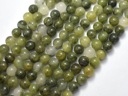 Green Line Quartz Beads, 8mm, Round-RainbowBeads