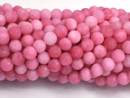 Matte Jade - Pink, 6mm Round-Rainbow Beads