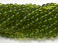 Quartz - Peridot Color, 8mm (8.5mm) Roun-RainbowBeads