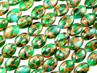 Mosaic Stone Beads, Oval Beads-RainbowBeads