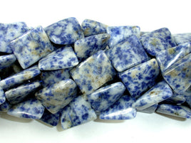 Blue Spot Jasper Beads, Twisted Rectangle-RainbowBeads