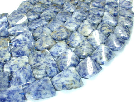 Blue Spot Jasper Beads, Twisted Rectangle-RainbowBeads