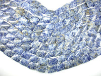 Blue Spot Jasper Beads, Twisted Rectangle-RainbowBeads