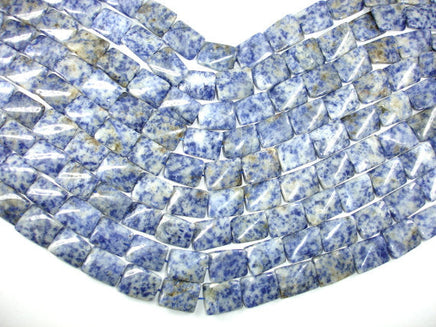 Blue Spot Jasper Beads, Twisted Rectangle-RainbowBeads