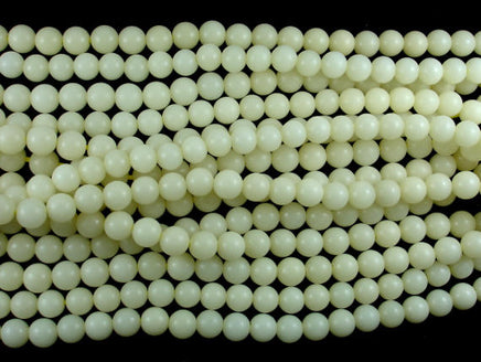 Bodhi Seed Beads, Ivory White, 8mm (7.8mm) Round Beads, 32 Inch-RainbowBeads