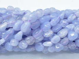 Blue Lace Agate, Blue Chalcedony, Approx 6x8mm Nugget Beads-RainbowBeads