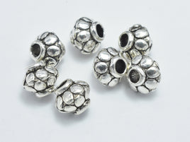 4pcs 925 Sterling Silver Beads-Antique Silver, 5.5x4.6mm Rondelle Beads-RainbowBeads