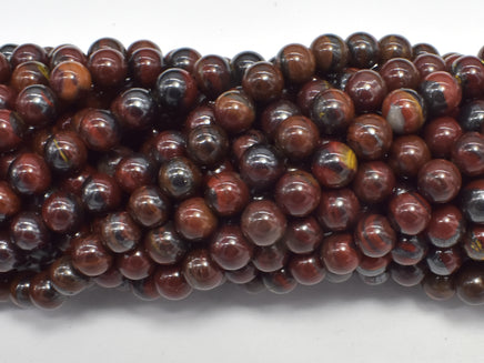 Red Tiger Iron Beads, 6mm Round Beads-RainbowBeads