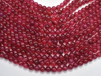 Fuchsia Agate Beads, 8mm Round Beads-RainbowBeads