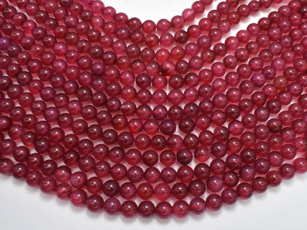 Fuchsia Agate Beads, 8mm Round Beads-RainbowBeads
