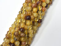 Mixed Rutilated Quartz, 8mm (8.5mm), Round-RainbowBeads